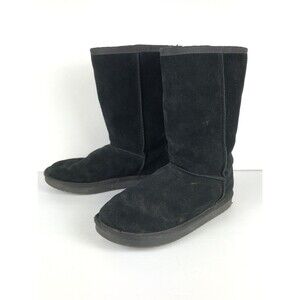 Koolaburra UGG Boots Girls Sz 4 Black Sherpa Boots Outdoor Fall Winter